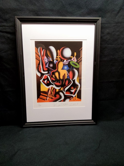 Mark Kostabi, litho, gesigneerd en genummerd – lithos zeefdrukken, Other, Modern