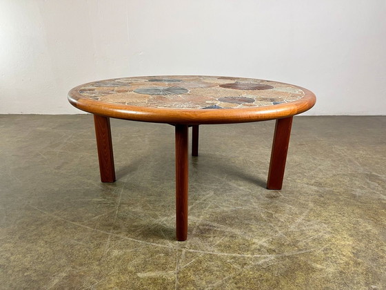 Image 1 of Salontafel Tue Poulsen Haslev teak Keramiek tegels Mid Century