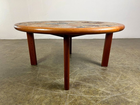 Image 1 of Salontafel Tue Poulsen Haslev teak Keramiek tegels Mid Century