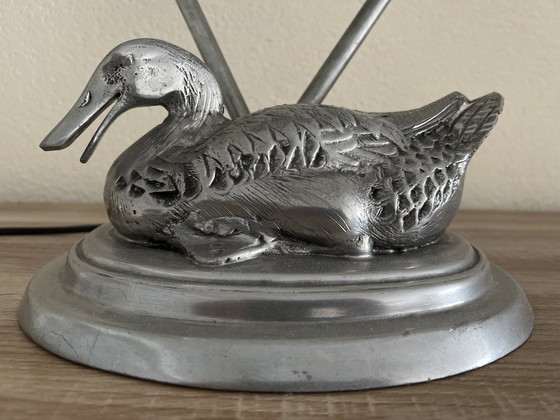 Image 1 of Vintage Tinnen schemlamp