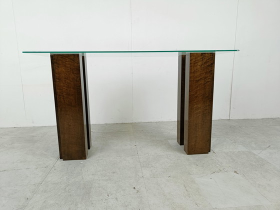 Image 1 of Vintage wortelhouten console, jaren 80
