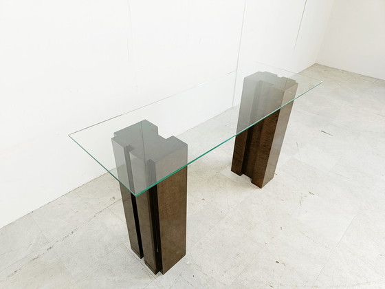 Image 1 of Vintage wortelhouten console, jaren 80