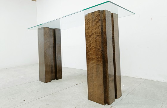 Image 1 of Vintage wortelhouten console, jaren 80