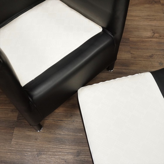 Image 1 of 2x Wittmann Aura Fauteuils Leer zwart