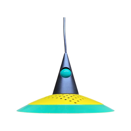 Image 1 of Vintage groen-gele hanglamp