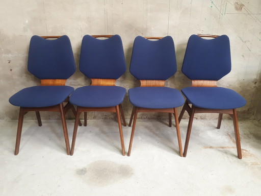 4x vintage stoel