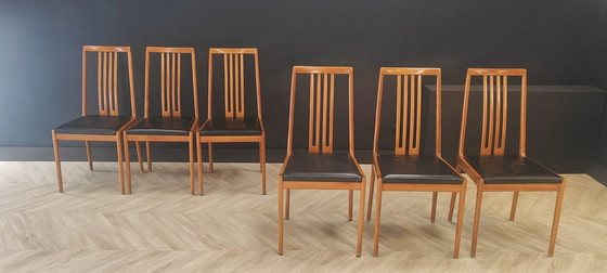 Image 1 of 6x Mid Century eettafel stoelen | Vintage