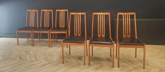 Image 1 of 6x Mid Century eettafel stoelen | Vintage