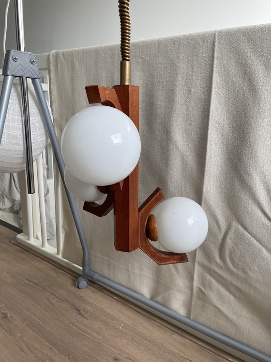 Image 1 of Vintage houten hanglamp