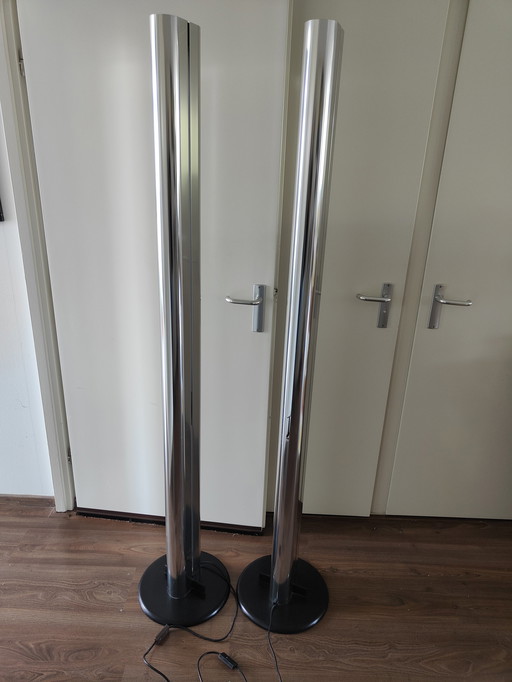 2x Artemide Megaron Terra halogeen vloerlamp