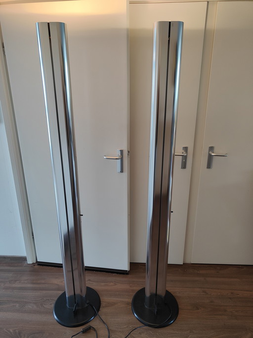 2x Artemide Megaron Terra halogeen vloerlamp