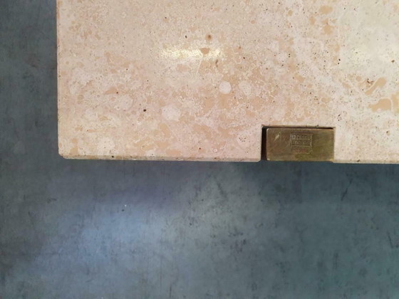 Image 1 of Maison Jansen travertin messing glas vintage jaren 60