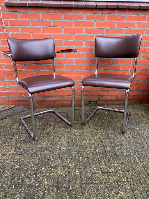 2x Tubax buisframe stoelen