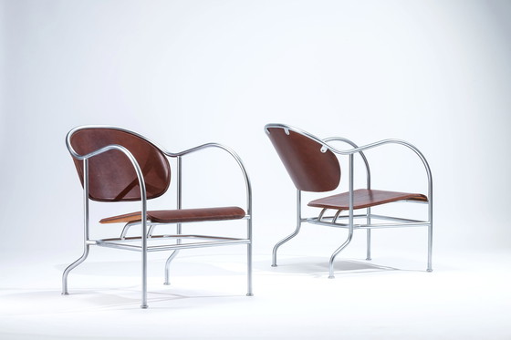 Image 1 of Set Leer loungestoelen van Mats Theselius