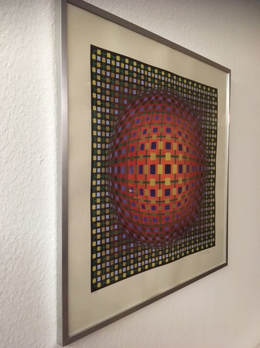 Victor Vasarely 'Bolvorm op vlak' – lithos zeefdrukken, Paper, Modern (photo 2 of 6)