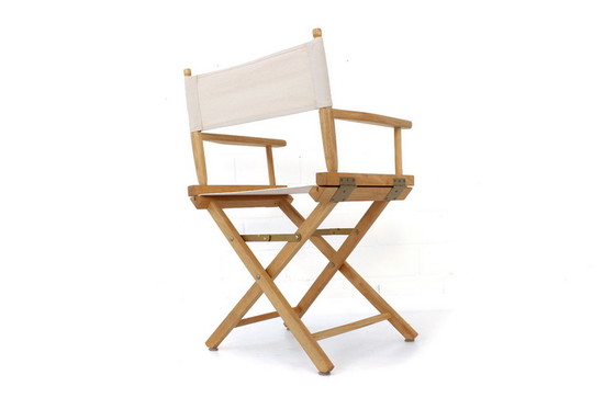 Image 1 of Vintage regisseursstoel / regisseursstoel met hoogwaardige linnen bekleding