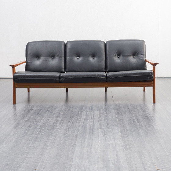 Image 1 of Vintage leren bank Scandinavische stijl