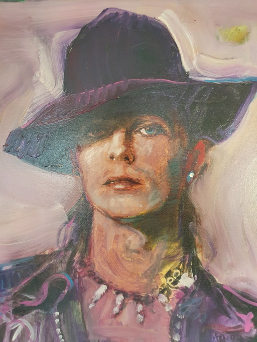 David Bowie door Donkersloot – Peter Donkersloot, schilderijen tekeningen, Wood, Canvas (photo 2 of 5)
