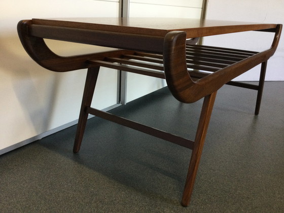 Image 1 of Vintage Teakhouten Salontafel met omkeerbaar blad