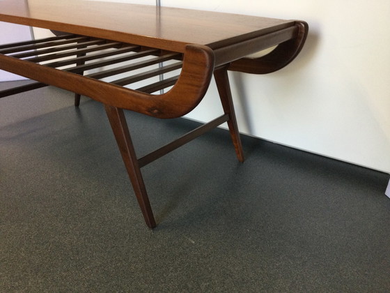 Image 1 of Vintage Teakhouten Salontafel met omkeerbaar blad