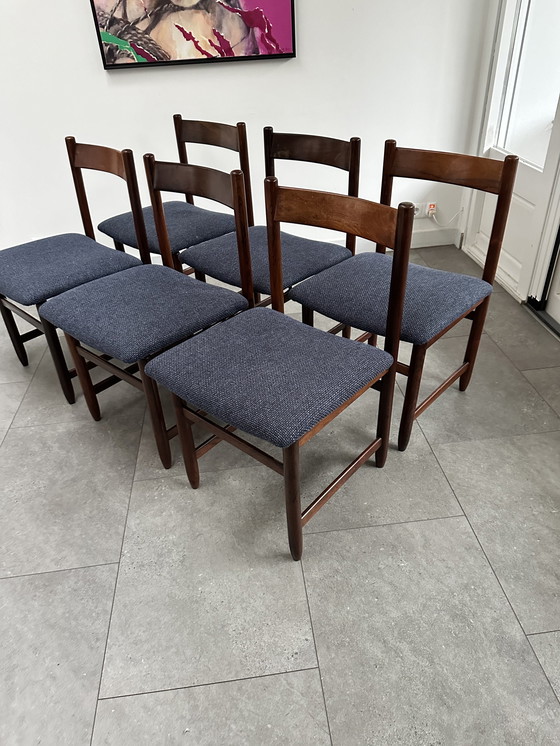 Image 1 of 6x Mid Century Palissander stoelen