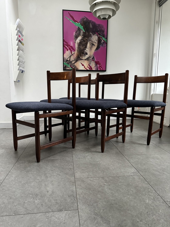 Image 1 of 6x Mid Century Palissander stoelen