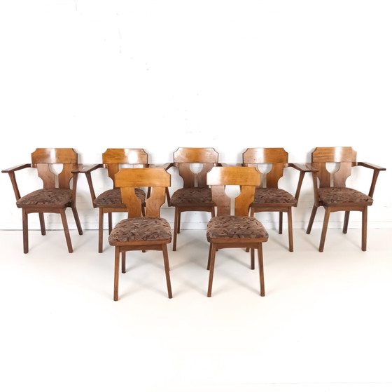 Image 1 of 7x vintage brutalist stoel