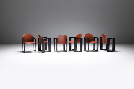 Image 1 of Bijpassende lederen Dialogo eetkamerstoelen van Afra e Tobia Scarpa voor B&B Italia