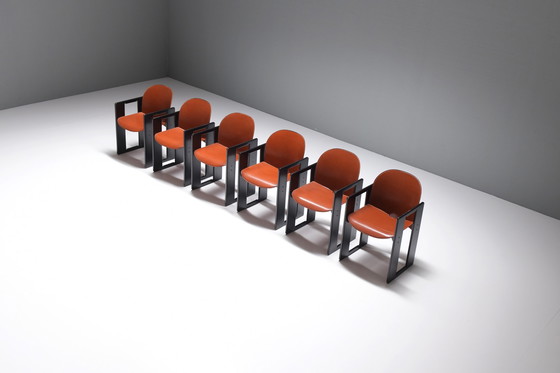 Image 1 of Bijpassende lederen Dialogo eetkamerstoelen van Afra e Tobia Scarpa voor B&B Italia