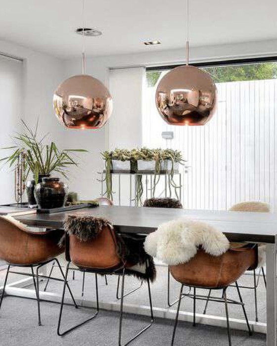 Image 1 of 2x Tom Dixon Copper Shade hanglamp