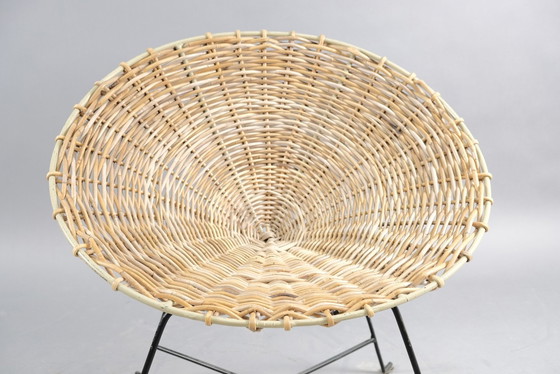 Image 1 of Rotan loungestoel Mid-Century , jaren 60