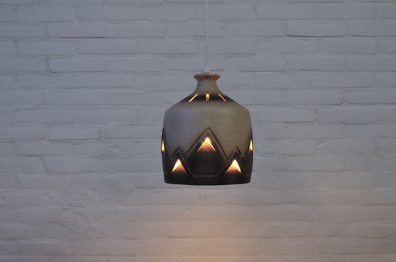 Image 1 of Axella paarse aardewerk hanglamp