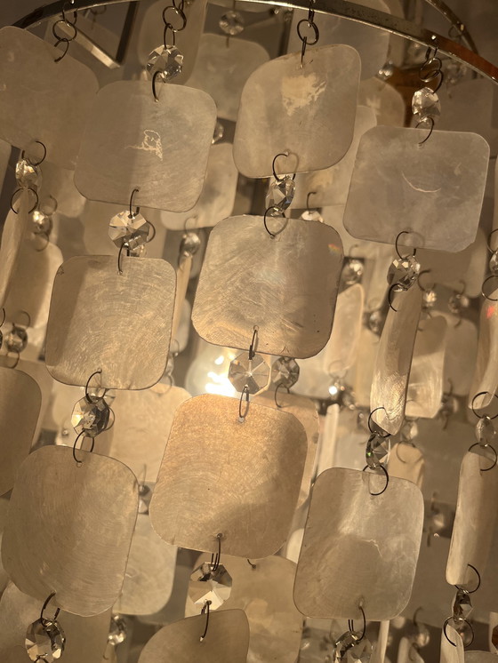 Image 1 of Capiz vintage schelpen hanglamp design opaline parelmoer 