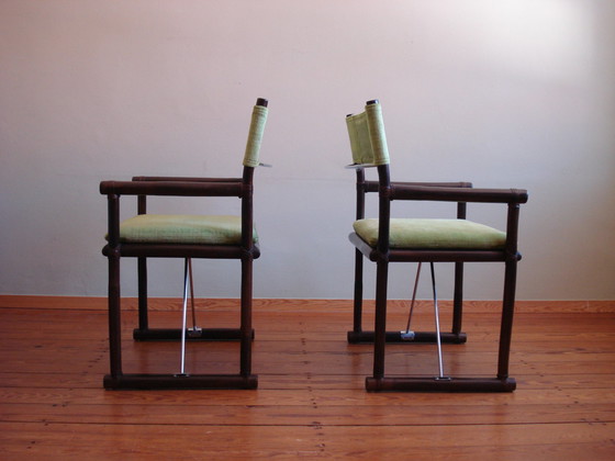 Image 1 of 2x vintage rotan safaristoelen