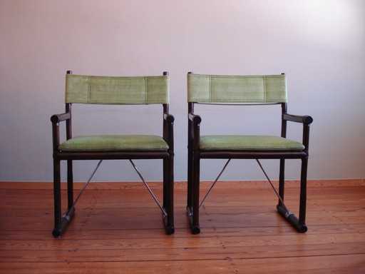 2x vintage rotan safaristoelen