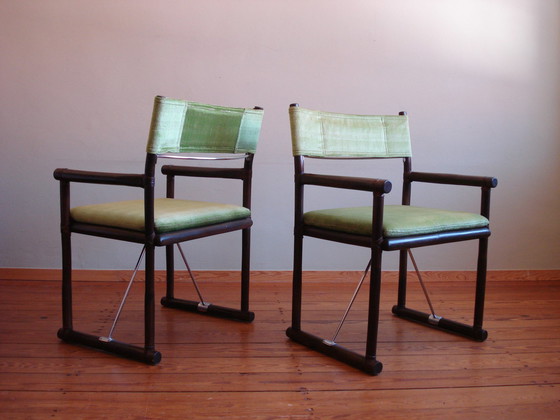 Image 1 of 2x vintage rotan safaristoelen