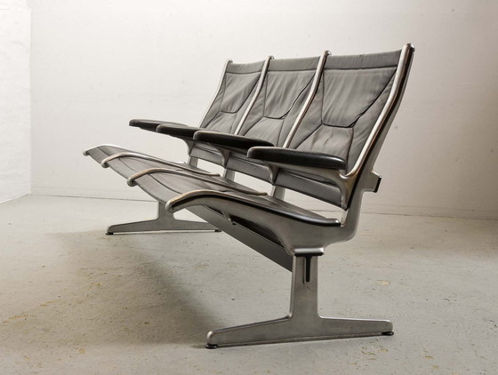 Image 1 of 3-zits Charles Eames voor Herman Miller Tandem Sling Airport bank