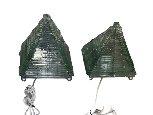 2 x Vintage Piramidelamp