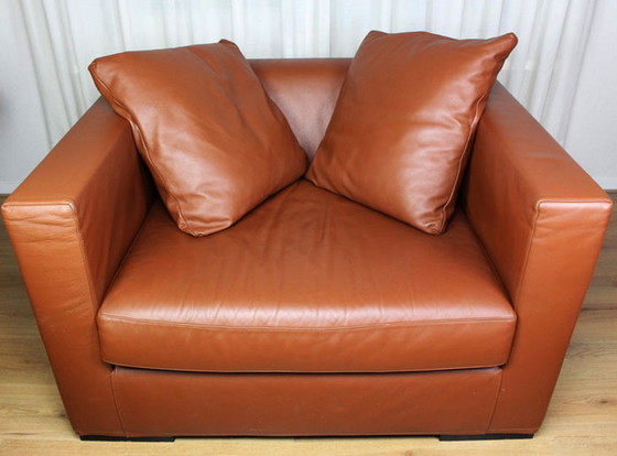 Image 1 of Loveseat van Casamilano. Bruin/cognac, leer. Ontwerp: Paola Navona, serie: Pillopipe