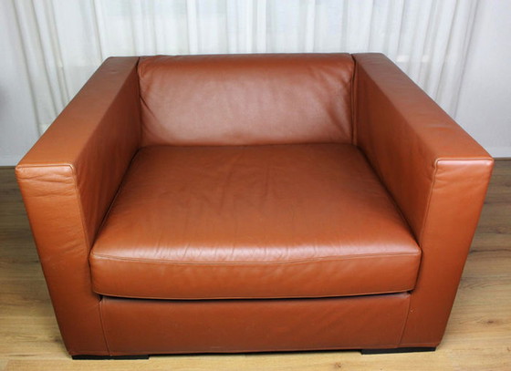 Image 1 of Loveseat van Casamilano. Bruin/cognac, leer. Ontwerp: Paola Navona, serie: Pillopipe