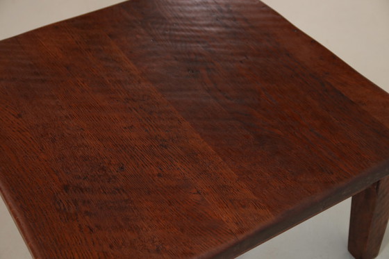 Image 1 of Brutalist massief eiken salontafel