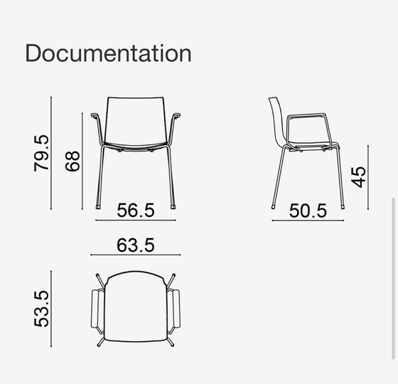 Image 1 of 6x Arper Catifa 46 eetkamerstoelen