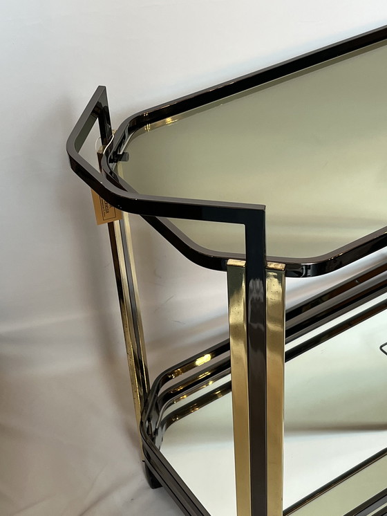 Image 1 of Vintage barcart goud gun metal kleur art deco stijl
