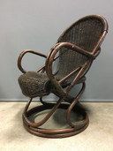 Rotan lounge stoel uit het Mid Century