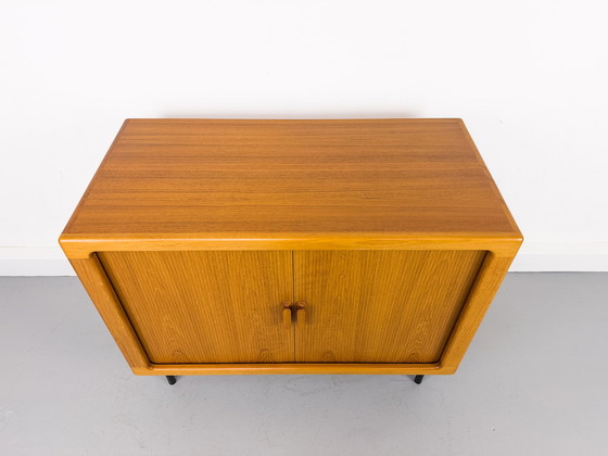 Image 1 of Deens teakhouten Dressoirs met jaloeziedeuren van CFC Silkeborg, jaren 80