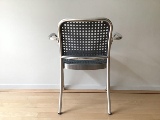 Image 1 of 4x De Padova Silver Chair eetkamer/vergaderstoelen grijsblauw