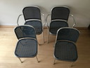 4x De Padova Silver Chair eetkamer/vergaderstoelen grijsblauw