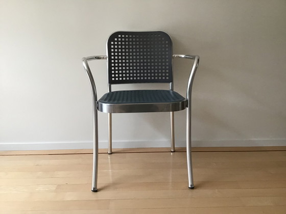 Image 1 of 4x De Padova Silver Chair eetkamer/vergaderstoelen grijsblauw