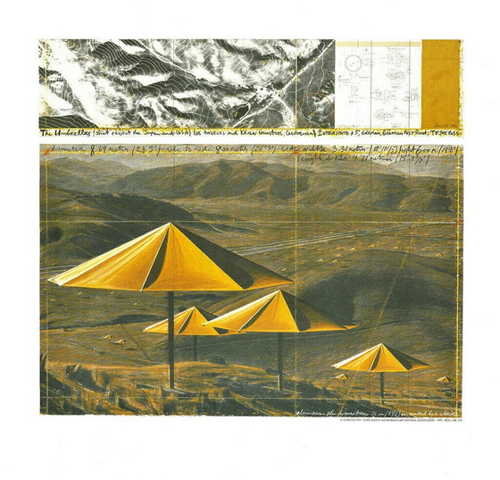 Image 1 of Christo  Yellow Umbrellas uit 1991