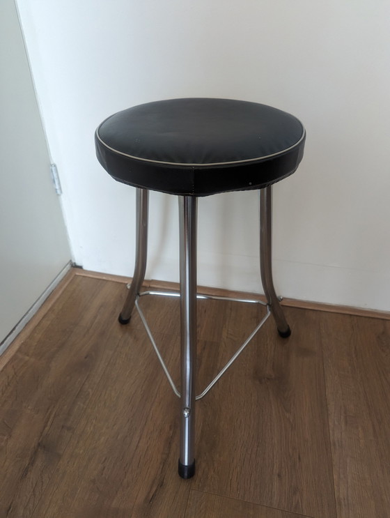 Image 1 of Vintage Brabantia krukje zwart leer